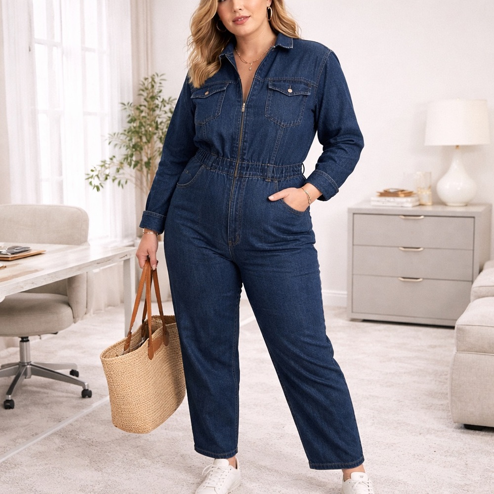 Universal Threads Size 14 Denim Boilersuit Dark Wash Casual